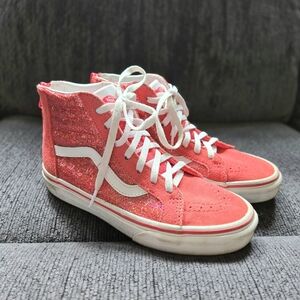 Vans Sk8-Hi Zip Kids 'Micro Sequins - Paradise Pink Zip Back Shoes